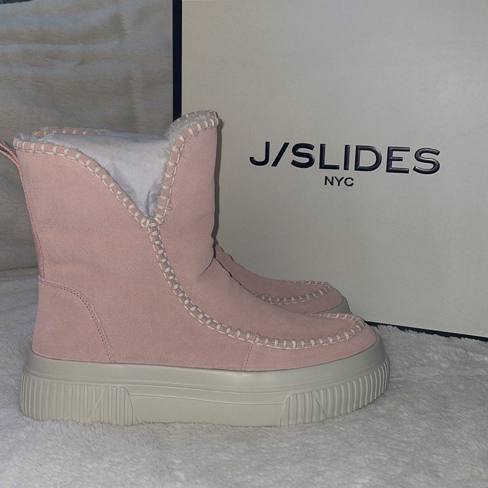 NWT J/SLIDES ELY Pink Suede Boot - Picture 2 of 10